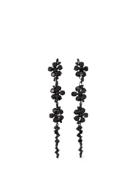 Cercei Simone Rocha cu model floral negru