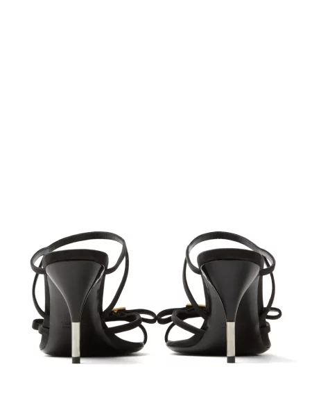 Papuci tip mules Versace cu bretele negru