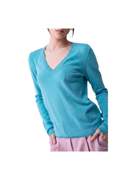 Dzianinowy sweter Liu Jo niebieski