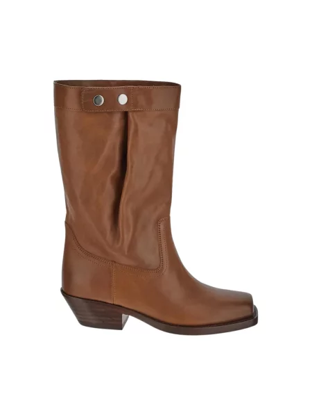 Botki Isabel Marant skórzane brązowe
