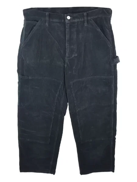 Manšestrové kalhoty Emotionally Unavailable se srdcovým vzorem černé