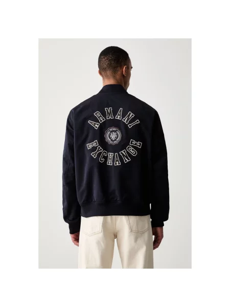 Armani Exchange kurtka dwustronna niebieski