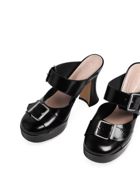 Papuci tip mules Simone Rocha cu cataramă negru