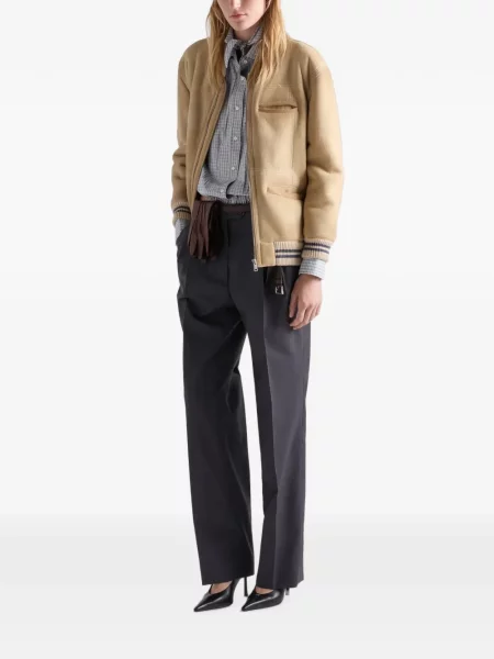Pantaloni Prada de mohair gri