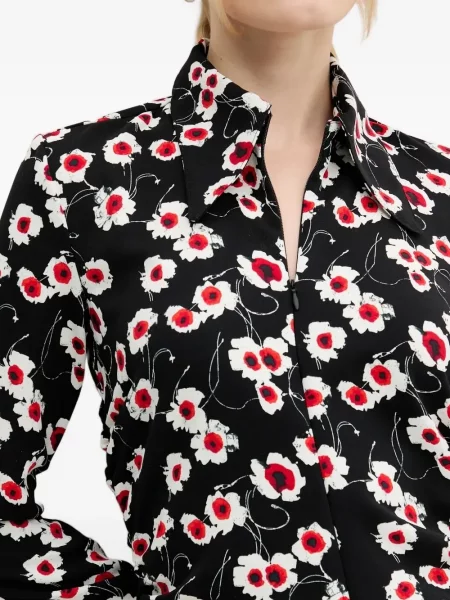 Rochie tip cămașă Desigual cu model floral cu imagine de costum negru