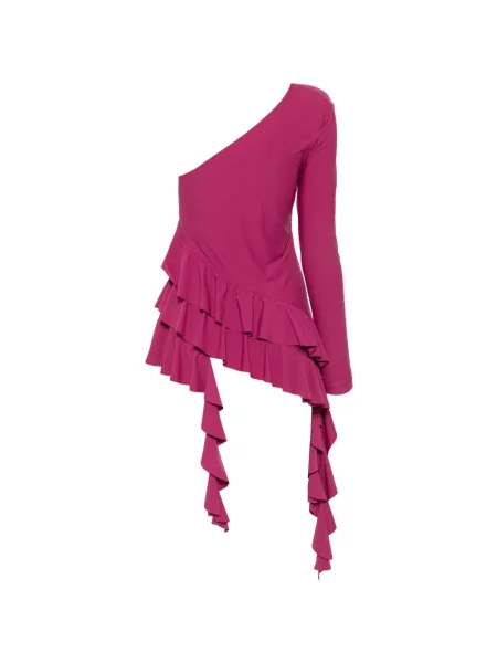 Top Love Moschino cu un umăr gol violet