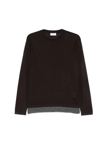 Dzianinowy sweter Paolo Pecora szary