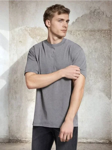 Sinsay tričko se sepraným efektem šedá