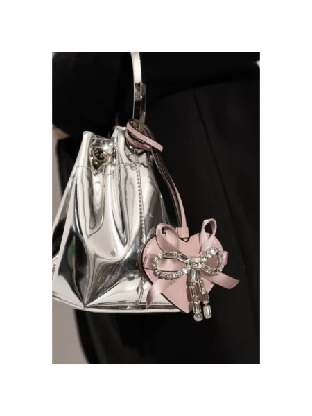 Zawieszka Jimmy Choo skórzana w serca różowa