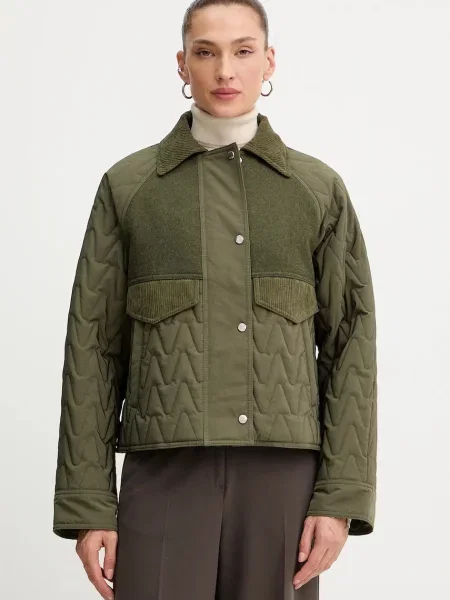 BOSS Orange kurtka z dodatkiem wełny przejściowa zielony