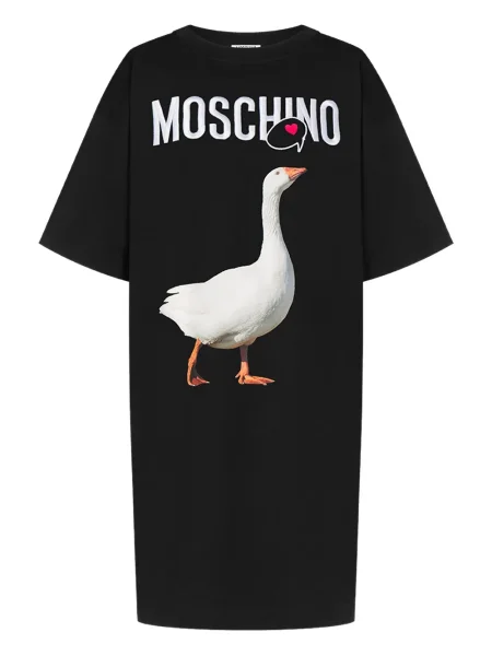 Rochie tip cămașă Moschino cu imagine de costum negru