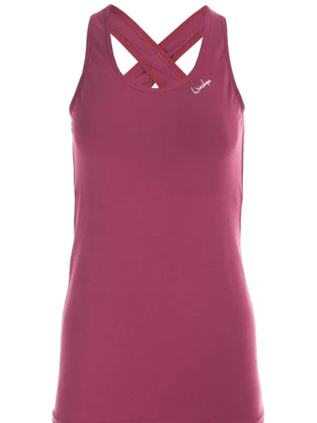 Winshape Sport top mov zmeură alb
