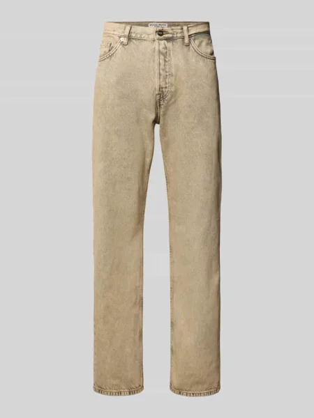 Jeansy o kroju regular fit w 5 kieszeni model Type 2' Wood Wood beżowe