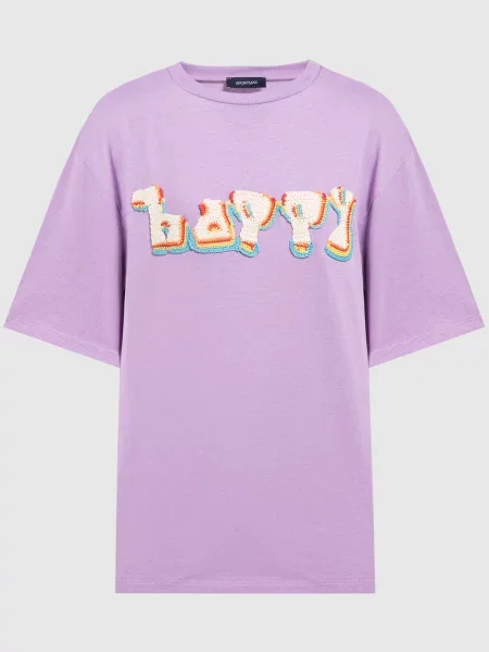 Футболка з аплікацією Max Mara Sportmax фіолетова