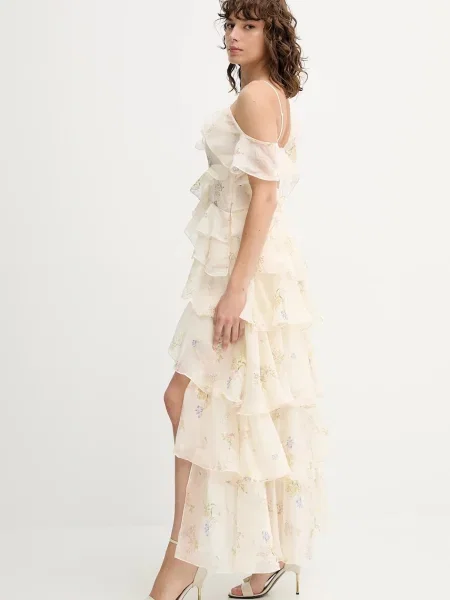 Сукня AllSaints SIENNA midi розкльошена бежевий