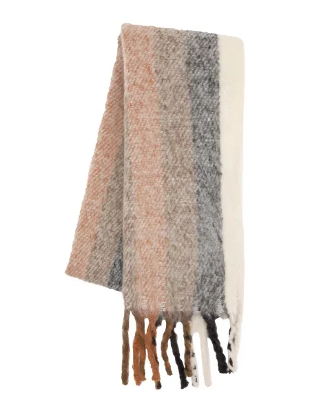 Pull&Bear Veliki šal svetlo bež / rjava / konjak črna