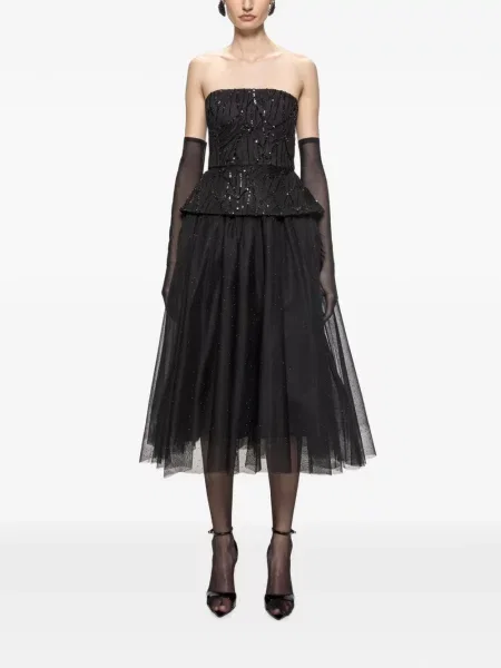 Rochie midi Nissa din tul negru