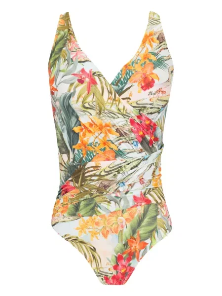 Strój kąpielowy Lygia & Nanny w kwiatki z nadrukiem zielony