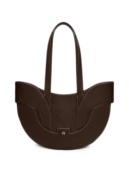 Geantă shopper Aigner din piele maro