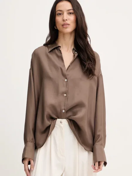 Svilena srajca Marella MLMFARO rjava