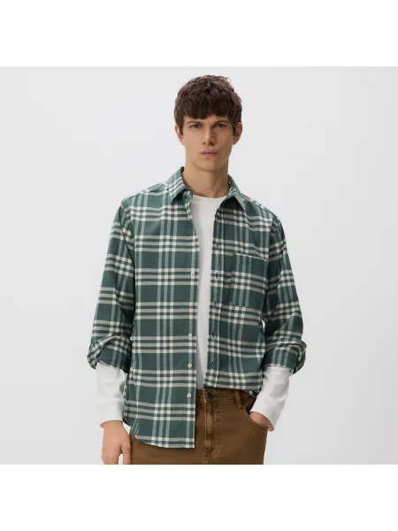 Reserved Kostkovaná košile regular fit tmavě zelená