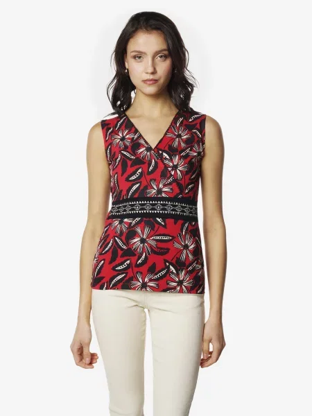 KOROSHI Tricou roșu / negru alb