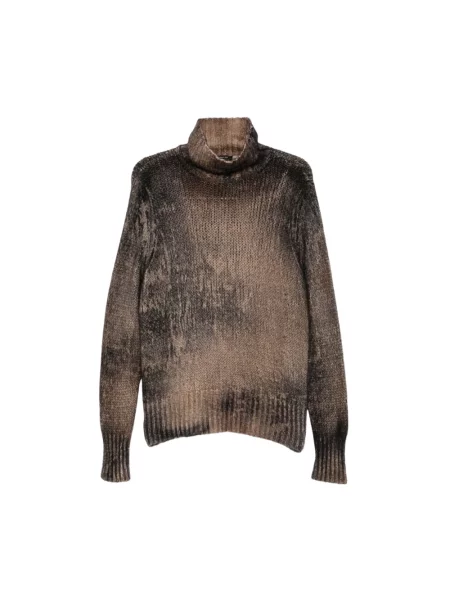 Sweter z golfem Avant Toi z kaszmiru brązowy