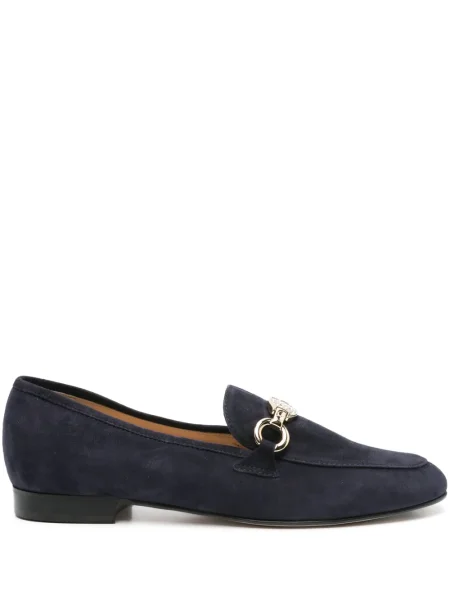 Pantofi loafer Casadei din piele de căprioară albastru