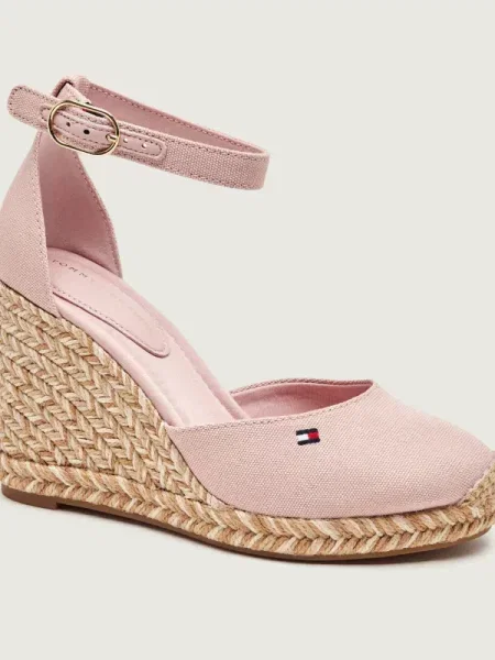 Espadrilles Tommy Hilfiger Flag High Wedge Espad Closed Toe rózsaszín