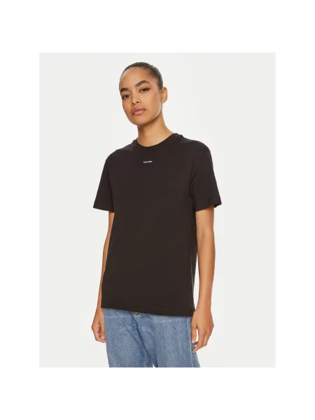 Calvin Klein Póló Nano Logo Regular Fit fekete