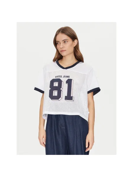 Guess Jeans Póló Regular Fit fehér