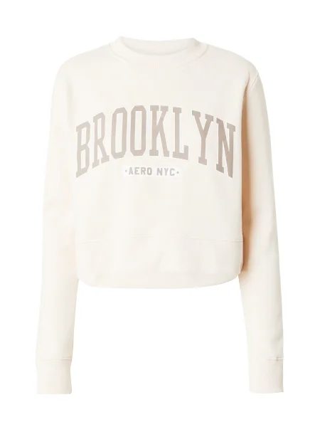 AÉROPOSTALE Mikina BROOKLYN režná / hnědá bílá