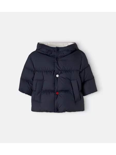 Pūkinė striukė Moncler Enfant mėlyna