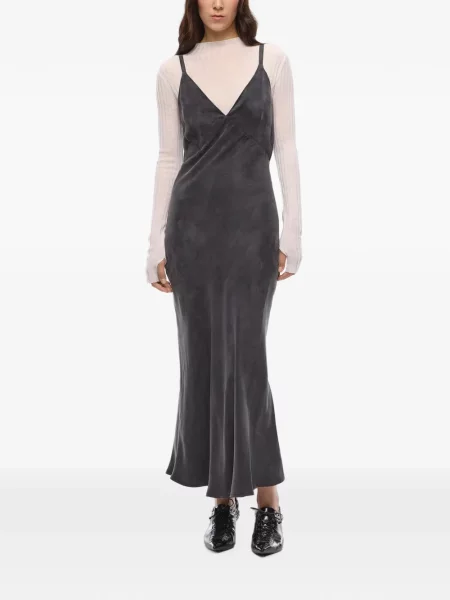 Rochie maxi Pinko cu decolteu în V gri