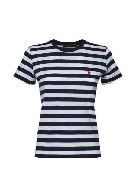 Tricou polo Polo Ralph Lauren cu broderie cu dungi albastru
