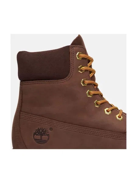 Botki Timberland sznurowane koronkowe brązowe