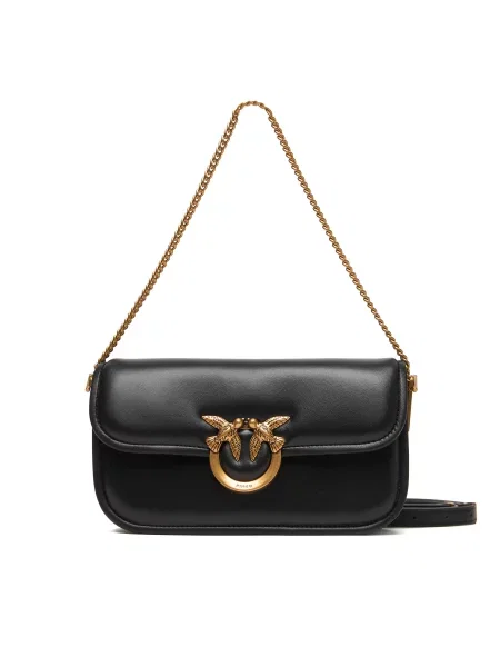 PINKO Ročna torba Love Box Baguette Al PLTT črna