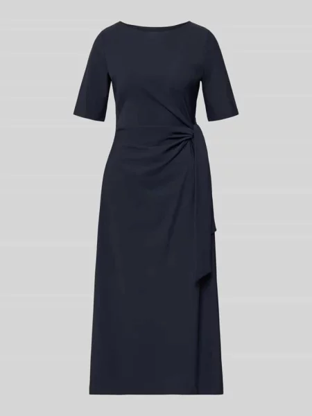 Sukienka midi z wiązanym detalem Milano Italy granatowa