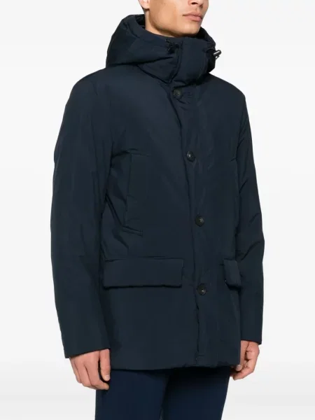 Geacă Woolrich cu glugă albastru