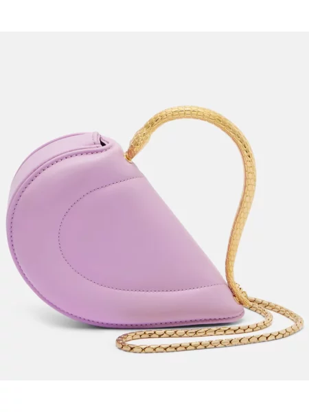 Torebka skórzana Bvlgari skórzana fioletowa