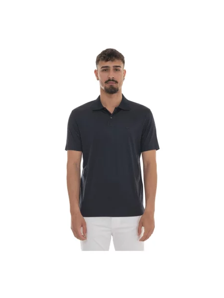 Krótka koszulka polo Emporio Armani z krótkim rękawem niebieska