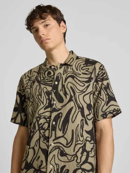 Koszula casualowa o kroju regular fit z czystej bawełny Only & Sons beżowa