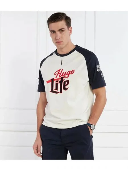 HUGO Tricou Dilife bej