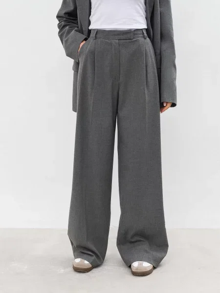 Штани палаццо Romashka Призма віскоза/поліестер сірий