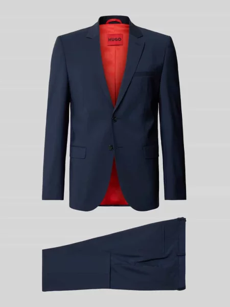 Garnitur o kroju super slim fit z mieszanki wełny model ARTI/HESTEN' Hugo granatowy