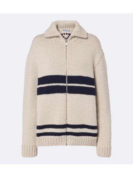Cardigan Prada de lână cu dungi