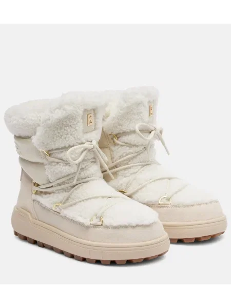 Botine Bogner din piele de căprioară alb