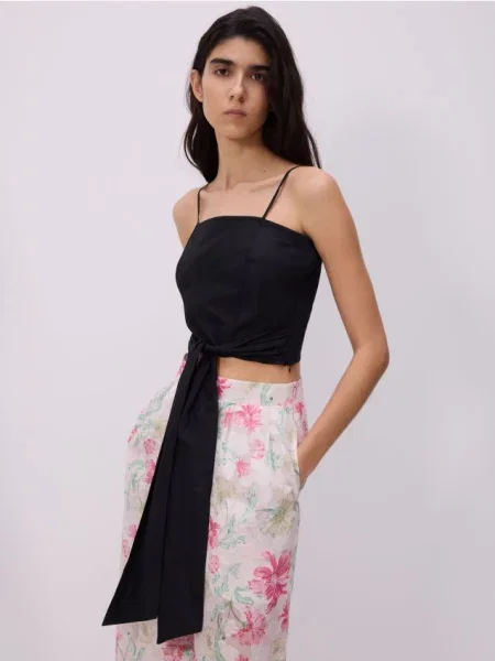 Cămașă Reserved cu funde negru