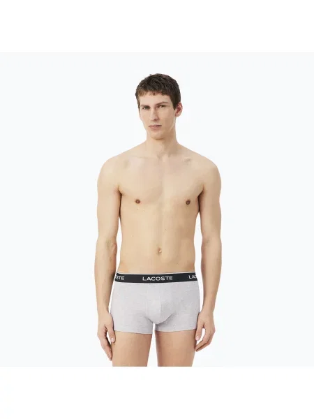 Boxeri pentru bărbați Lacoste 3 pack silver chine/flagstone/black negru