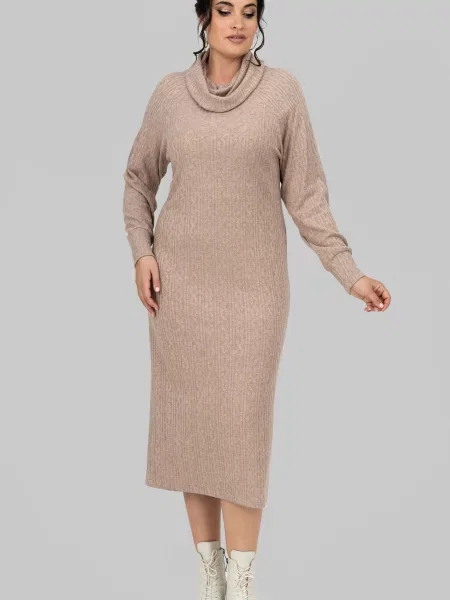 Сукня міді All Posa світло-коричневий коричнева